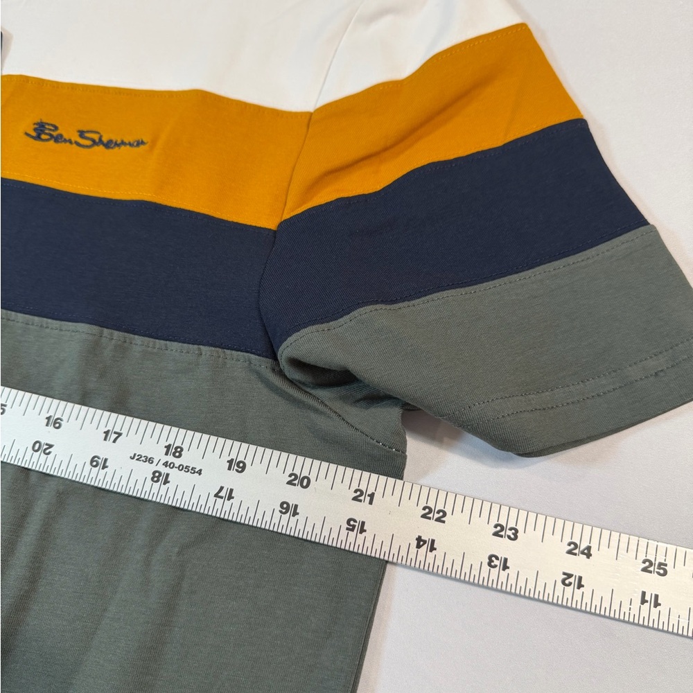 Ben Sherman Colorblock Tee - White, Gold, Black, Green - Picture 8 of 12
